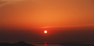 고려산 정상에서 본 낙조