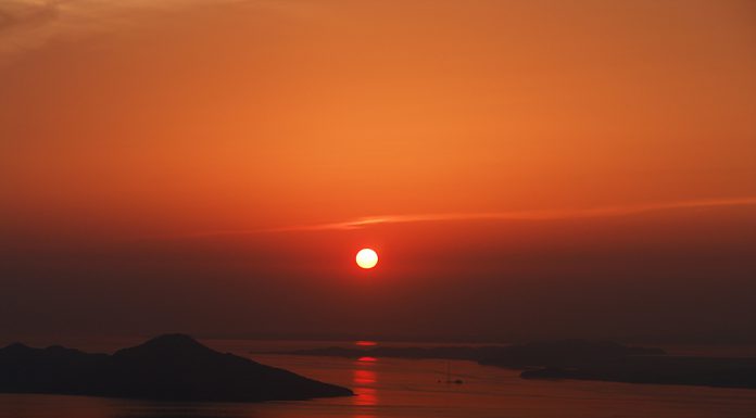 고려산 정상에서 본 낙조