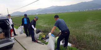 하점면 이장단 삼거천 환경정비