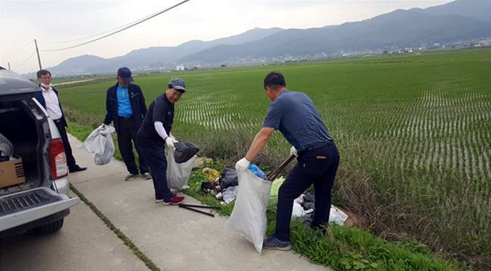 하점면 이장단 삼거천 환경정비