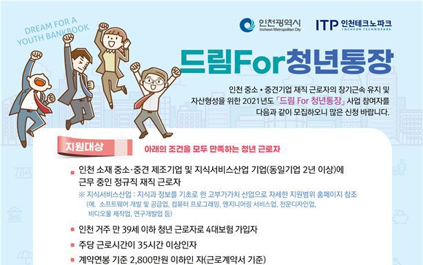 1천만 원 목돈 만들기 ‘드림For청년통장’ 3월 9일까지 신청